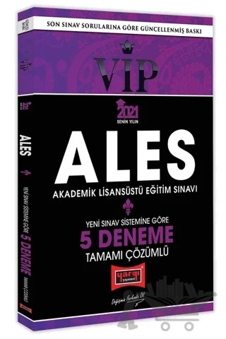 2021 ALES VIP Yeni Sınav Sistemine Göre Tamamı Çözümlü 5 Deneme – Kolektif – Yargı Yayınevi kitap kapağı