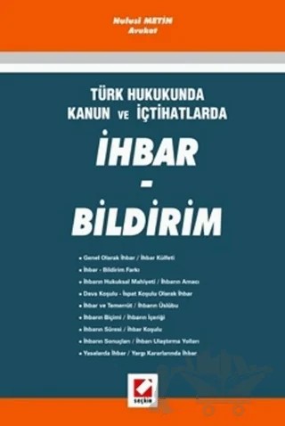 İhbar – Bildirim – Hulusi Metin – Seçkin Yayıncılık kitap kapağı
