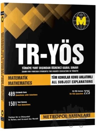 TR YÖS Matematik Tüm Konular Konu Anlatımlı – Kolektif – Metropol Yayınları kitap kapağı