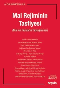 Mal Rejiminin Tasfiyesi (Mal ve Paraların Paylaşılması) – Fatih Karamercan – Seçkin Yayıncılık kitap kapağı