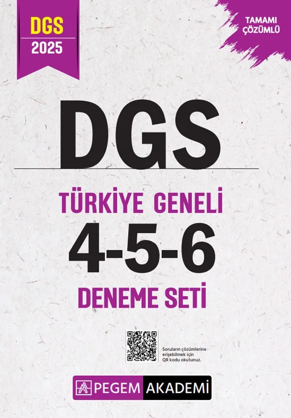 2025 Dgs Tamamı Çözümlü Türkiye Geneli 4-5-6 (3'lü Deneme Seti) – 6 (3'lü Deneme Seti) – Pegem Akademi Yayıncılık kitap kapağı