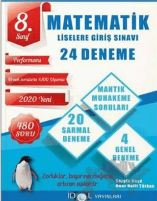 8. Sınıf Matematik 24 Deneme – Sezgin Kaya – İdol Yayınları kitap kapağı