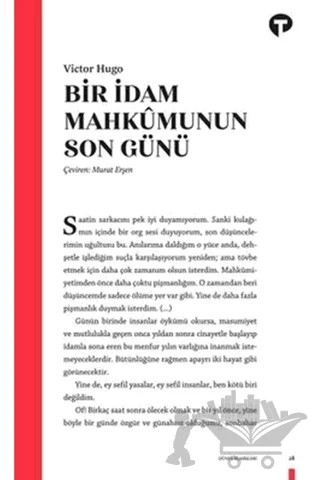 Bir İdam Mahkumunun Son Günü – Victor Hugo – Turkuvaz Kitap kitap kapağı