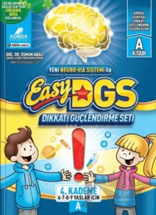 Easy DGS Dikkati Güçlendirme Seti (6 - 7 - 8 - 9 Yaşlar İçin) 4. Kademe A – Osman Abalı – Adeda Yayınları kitap kapağı
