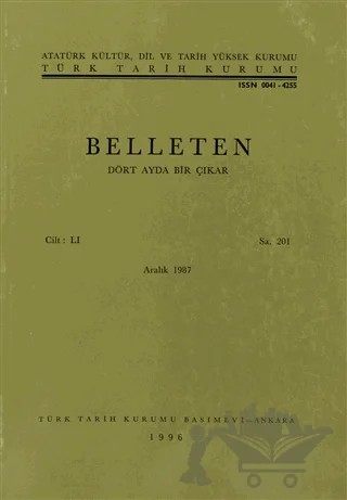 Belleten Sayı: 201 Cilt: 51 – Türk Tarih Kurumu Yayınları kitap kapağı