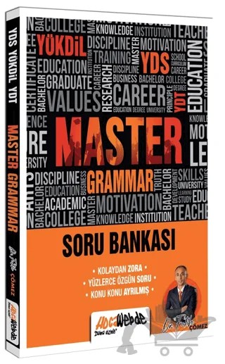 YDS YÖKDİL YKSDİL Master Grammar Kolaydan Zora Soru Bankası – Fatih Çömez – HocaWebde Yayınları kitap kapağı