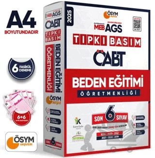 2025 MEB-AGS ÖABT Beden Eğitimi Öğretmenliği ÖSYM Tıpkı Basım 6lı Deneme Paketi Dijital Çözümlü – Kolektif – Karakutu Yayın kitap kapağı