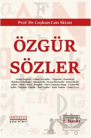 Özgür Sözler – Coşkun Can Aktan – Astana Yayınları kitap kapağı