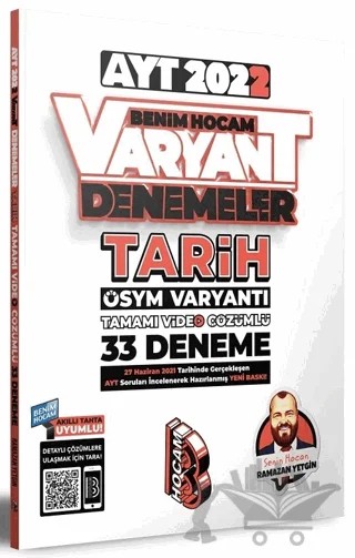 AYT Tarih Tamamı Video Çözümlü 33 Deneme Sınavı – Ramazan Yetgin – Benim Hocam Yayınları kitap kapağı