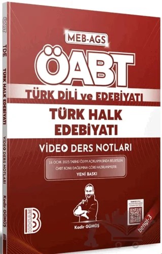 ÖABT Türk Dili ve Edebiyatı Türk Halk Edebiyatı Video Ders Notları Bengi 3 – Kadir Gümüş – Benim Hocam Yayınları kitap kapağı
