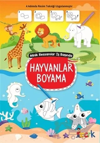 Hayvanlar Boyama - Minik Ressamlar İş Başında – Kolektif – Bıcırık Yayınları kitap kapağı