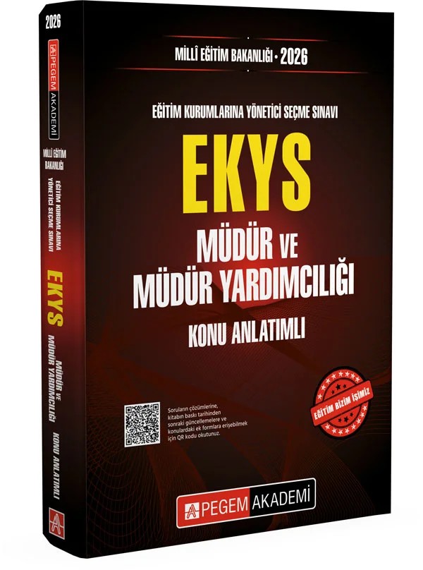2026 MİLLİ EĞİTİM BAKANLIĞI (EKYS) Müdür Ve Müdür Yardımcılığı Konu Anlatımlı – komisyonumuz tarafından hazırlanmıştır. Yeni yayımlanan sınav ilanı – Pegem Akademi Yayıncılık kitap kapağı