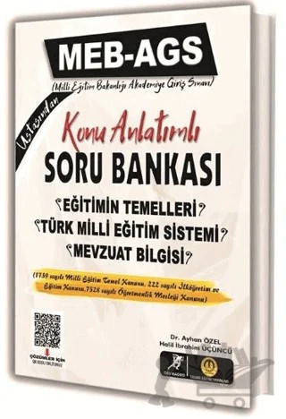 MEB - AGS Eğitimin Temelleri ve Türk Milli Eğitim Sistemi ve Mevzuat Bilgisi Konu Anlatımlı Soru Bankası Çözümlü – Ayhan Özel, Halil İbrahim Üçüncü – Tasarı Eğitim Yayınları kitap kapağı