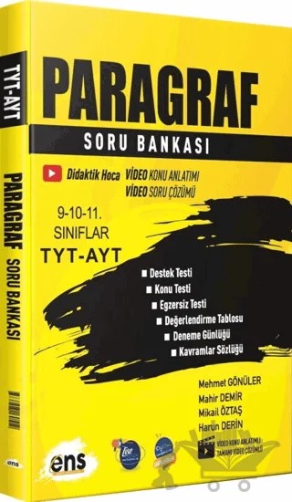 TYT AYT Paragraf Soru Bankası – Kolektif – ENS Yayınları kitap kapağı