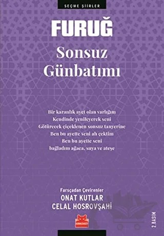 Sonsuz Günbatımı – Füruğ Ferruhzad – Kırmızı Kedi Yayınevi kitap kapağı