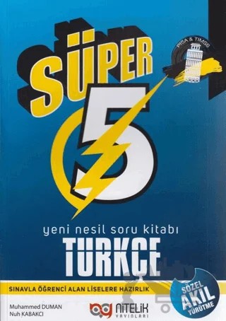 5. Sınıf Türkçe Süper Yeni Nesil Soru Kitabı – Muhammed Duman, Nuh Kabakcı – Nitelik Yayınları - Bayilik kitap kapağı