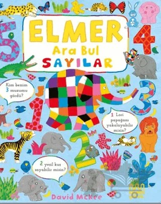 Elmer Ara Bul Sayılar – David McKee – Mundi Çocuk kitap kapağı