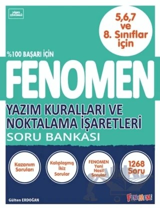 Fenomen Yazım Kuralları Ve Noktalama İşaretleri Soru Bankası (5-6-7-8. Sınıflar İçin) – Kolektif – Fenomen Yayınları kitap kapağı