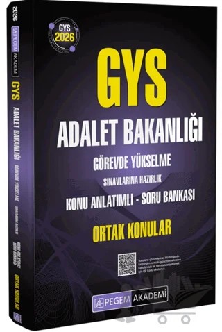 2026 GYS Adalet Bakanlığı Görevde Yükselme Sınavlarına Hazırlık Konu Anlatımlı Soru Bankası ORTAK KONULAR – Kolektif – Pegem Akademi Yayıncılık kitap kapağı