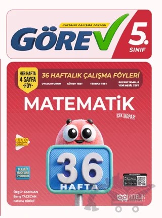 5. Sınıf Görev Matematik 36 Hafta Çalışma Föyleri – Özgür Tazecan, Barış Tazecan, Fatime Dikici – Palme Yayınları kitap kapağı
