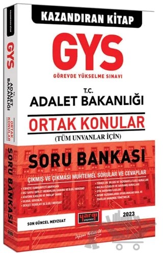 Yargı Yayınları 2023 Adalet Bakanlığı GYS Tüm Unvanlar İçin Ortak Konular Soru Bankası – Kolektif – Yargı Yayınevi kitap kapağı