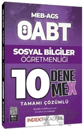 ÖABT MEB-AGS Sosyal Bilgiler Öğretmenliği 10 Deneme X Çözümlü – Kollektif – İndeks Akademi Yayıncılık kitap kapağı