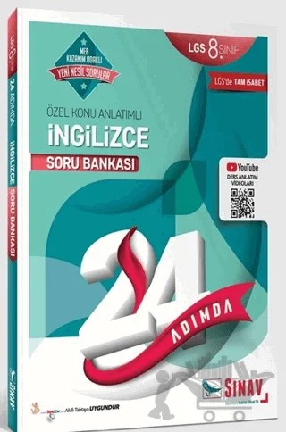 8. Sınıf 24 Adımda İngilizce Soru Bankası – Kolektif – Sınav Yayınları kitap kapağı