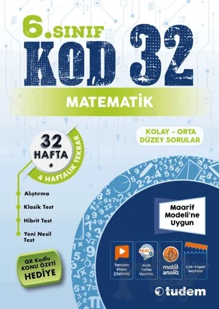 6. Sınıf Matematik Kod 32 – Tudem Yayınları - Bayilik kitap kapağı