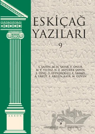 Eskiçağ Yazıları 9 – Kolektif – Arkeoloji ve Sanat Yayınları kitap kapağı