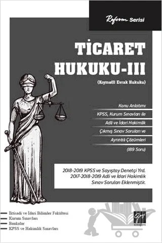 Reform Serisi Ticaret Hukuku - 3 – Kolektif – Gazi Kitabevi kitap kapağı