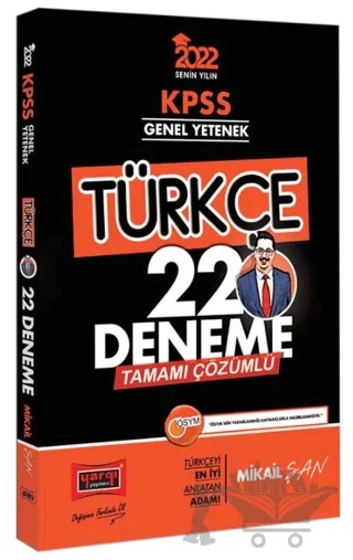 2022 KPSS Genel Yetenek Türkçe Tamamı Çözümlü 22 Deneme – Mikail Şan – Yargı Yayınevi kitap kapağı