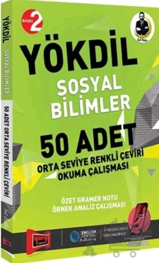 YÖKDİL Sosyal Bilimler 50 Adet Orta Seviye Renkli Çeviri Okuma Çalışması – Fuat Başkan – Yargı Yayınevi kitap kapağı