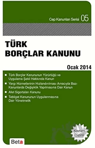 Türk Borçlar Kanunu (Eylül 2015) – Celal Ülgen – Beta Yayınevi kitap kapağı