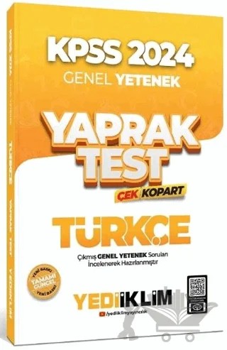 2024 KPSS Türkçe Yaprak Test Çek Kopart – Kolektif – Yediiklim Yayınları kitap kapağı