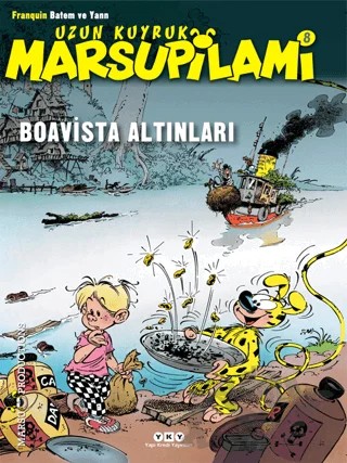 Boavista Altınları 8 - Uzun Kuyruk Marsupilami – Franquin Batem – Yapı Kredi Yayınları kitap kapağı