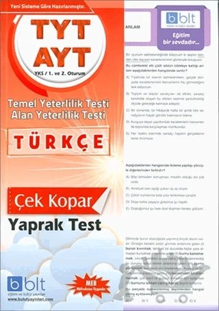 TYT AYT Türkçe Yaprak Test – Kolektif – Bulut Eğitim ve Kültür Yayınları kitap kapağı