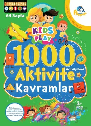 1000 Aktivite Kavramlar 3+ Yaş – Derya Erdoğmuş – Minik Flipper kitap kapağı