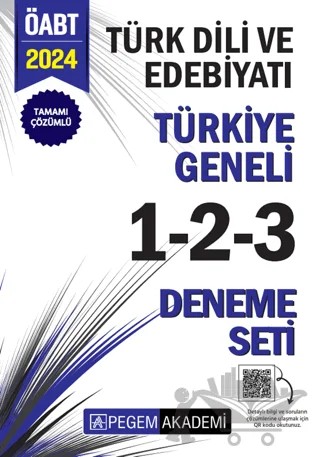 2024 KPSS ÖABT Türk Dili ve Edebiyatı Tamamı Çözümlü Türkiye Geneli 1-2-3 (3'lü Deneme Seti) – Kolektif – Pegem Akademi Yayıncılık kitap kapağı