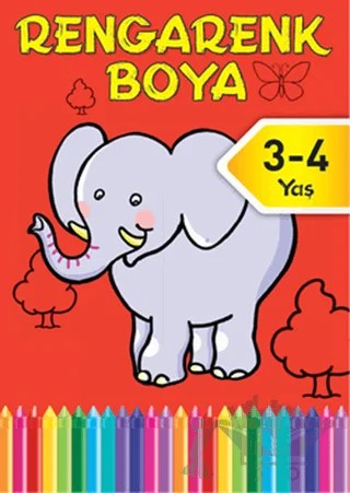Rengarenk Boya - Kırmızı Kitap - 3 - 4 Yaş – Kolektif – Doğan Egmont Yayıncılık kitap kapağı