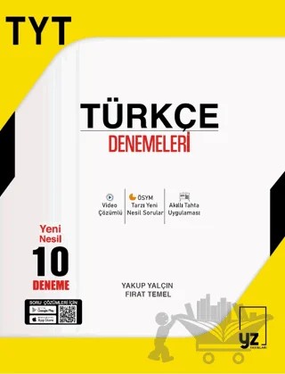 YZ YKS TYT Türkçe Denemeleri – Yakup Yalçın, Fırat Temel – YZ Yayınları kitap kapağı