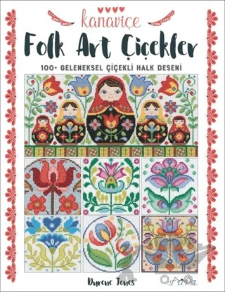 Kanaviçe Folk Art Çiçekler – Durene Jones – Tuva Yayıncılık kitap kapağı