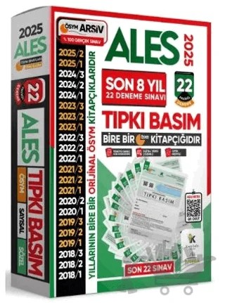 2025 ALES ÖSYM Tıpkı Basım En Ekonomik Çıkmış Soru 22li Deneme Paketi Video/PDF Çözüm Türkiye Geneli – Kolektif – Karakutu Yayın kitap kapağı