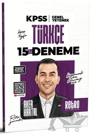 2026 KPSS Genel Yetenek Türkçe 15'li Deneme – Aker Kartal – Retro Yayıncılık kitap kapağı