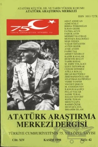 Atatürk Araştırma Merkezi Dergisi Sayı: 42 Kasım 1998 – Atatürk Araştırma Merkezi kitap kapağı