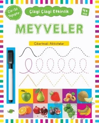 Meyveler 4 Yaş ve Üstü - Çizgi Çizgi Etkinlik – Kolektif – Kukla Yayınları kitap kapağı