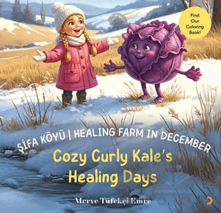 Şifa Köyü / Healing Farm in December – Cozy Curly Kale’s Healing Days – Merve Tüfekçi Emre – Cinius Yayınları kitap kapağı
