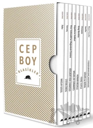 Cep Boy Klasikler (8 Kitap Takım) – Adelbert von Chamisso, Franz Kafka, Fyodor Mihayloviç Dostoyevski, Gerard de Nerval, Herman Melvılle, Miguel de Cervantes Saavedra, Nikolay Vasilyeviç Gogol, Stefan Zweıg – Kolektif Kitap kitap kapağı