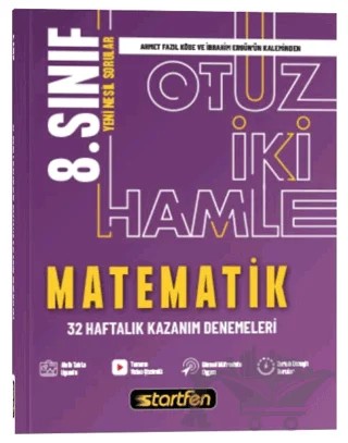 8. Sınıf Matematik 32 Hamle Kazanım Denemeleri – Kolektif – Startfen Yayınları kitap kapağı