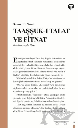 Taaşşuk-ı Talat ve Fitnat – Şemsettin Sami – Turkuvaz Kitap kitap kapağı
