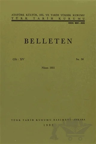 Belleten Sayı: 58 Cilt: 15 – Türk Tarih Kurumu Yayınları kitap kapağı